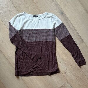 Colorblock Sweater in Cream and Brown